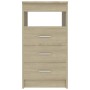Cajonera de madera contrachapada color roble Sonoma 40x50x76 cm de vidaXL, Taquillas y armarios de almacenamiento - Ref: Foro...