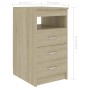 Cajonera de madera contrachapada color roble Sonoma 40x50x76 cm de vidaXL, Taquillas y armarios de almacenamiento - Ref: Foro...