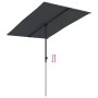 Sombrilla de jardín con palo de aluminio negro 2x1,5 m de vidaXL, Sombrillas - Ref: Foro24-47342, Precio: 45,81 €, Descuento: %