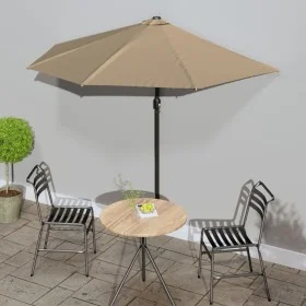 Semicircular balcony umbrella in taupe aluminum stick 270x144cm by vidaXL, Umbrellas - Ref: Foro24-44590, Price: 58,18 €, Dis...