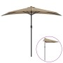 Sombrilla de balcón semicircular palo aluminio taupe 270x144cm de vidaXL, Sombrillas - Ref: Foro24-44590, Precio: 57,57 €, De...