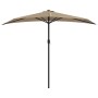 Sombrilla de balcón semicircular palo aluminio taupe 270x144cm de vidaXL, Sombrillas - Ref: Foro24-44590, Precio: 57,57 €, De...