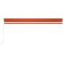 Toldo manual retráctil con luz LED naranja y marrón 600x300 cm de vidaXL, Toldos - Ref: Foro24-3068965, Precio: 508,21 €, Des...