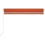 Toldo retráctil manual con LED naranja y marrón 450x300 cm de vidaXL, Toldos - Ref: Foro24-3068925, Precio: 365,30 €, Descuen...