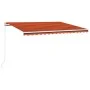 Toldo manual retráctil con LED naranja y marrón 450x350 cm de vidaXL, Toldos - Ref: Foro24-3069005, Precio: 411,98 €, Descuen...