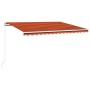 Toldo manual retráctil con LED naranja y marrón 450x350 cm de vidaXL, Toldos - Ref: Foro24-3069005, Precio: 488,36 €, Descuen...