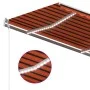 Toldo manual retráctil con LED naranja y marrón 450x350 cm de vidaXL, Toldos - Ref: Foro24-3069005, Precio: 411,98 €, Descuen...