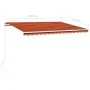 Toldo manual retráctil con LED naranja y marrón 450x350 cm de vidaXL, Toldos - Ref: Foro24-3069005, Precio: 411,98 €, Descuen...