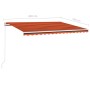 Toldo manual retráctil con LED naranja y marrón 450x350 cm de vidaXL, Toldos - Ref: Foro24-3069005, Precio: 488,36 €, Descuen...