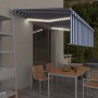 Toldo retráctil manual con persiana y LED azul y blanco 5x3 m de vidaXL, Toldos - Ref: Foro24-3069341, Precio: 456,45 €, Desc...