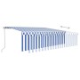 Toldo retráctil manual con persiana y LED azul y blanco 5x3 m de vidaXL, Toldos - Ref: Foro24-3069341, Precio: 456,45 €, Desc...