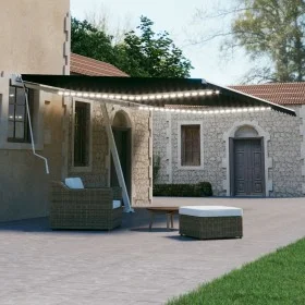 Toldo retráctil manual con luz LED gris antracita 600x300 cm de vidaXL, Toldos - Ref: Foro24-3069604, Precio: 651,68 €, Descu...