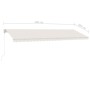 Toldo retráctil manual con luz LED crema 500x300 cm de vidaXL, Toldos - Ref: Foro24-3069582, Precio: 570,55 €, Descuento: %