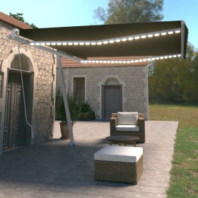 Toldo manual retráctil con luz LED gris antracita 450x350 cm de vidaXL, Toldos - Ref: Foro24-3069644, Precio: 589,69 €, Descu...
