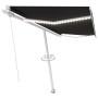Toldo manual retráctil con luz LED gris antracita 450x350 cm de vidaXL, Toldos - Ref: Foro24-3069644, Precio: 589,69 €, Descu...