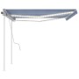 Toldo retráctil manual con luz LED azul y blanco 4,5x3 m de vidaXL, Toldos - Ref: Foro24-3069961, Precio: 487,58 €, Descuento: %