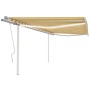 Toldo retráctil manual con luz LED amarillo y blanco 4,5x3 m de vidaXL, Toldos - Ref: Foro24-3069963, Precio: 477,26 €, Descu...