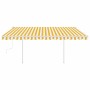 Toldo retráctil manual con luz LED amarillo y blanco 4,5x3 m de vidaXL, Toldos - Ref: Foro24-3069963, Precio: 477,26 €, Descu...