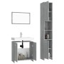 Set de muebles de baño 3 pzas madera contrachapada gris sonoma de vidaXL, Muebles de baño - Ref: Foro24-3152717, Precio: 143,...