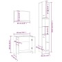 Set de muebles de baño 3 pzas madera contrachapada gris sonoma de vidaXL, Muebles de baño - Ref: Foro24-3152717, Precio: 143,...