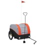 Remolque para bicicleta hierro negro y naranja 45 kg de vidaXL, Remolques para bicicletas - Ref: Foro24-94152, Precio: 103,49...