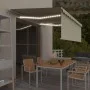 Toldo retráctil manual con persiana y LED crema 4,5x3 m de vidaXL, Toldos - Ref: Foro24-3069322, Precio: 426,39 €, Descuento: %