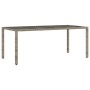 Mesa de jardín superficie de vidrio ratán PE gris 190x90x75 cm de vidaXL, Mesas de jardín - Ref: Foro24-365594, Precio: 163,2...