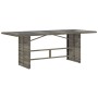 Mesa de jardín superficie de vidrio ratán PE gris 190x80x75 cm de vidaXL, Mesas de jardín - Ref: Foro24-365604, Precio: 163,7...