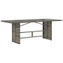 Mesa de jardín superficie de vidrio ratán PE gris 190x80x75 cm de vidaXL, Mesas de jardín - Ref: Foro24-365604, Precio: 163,7...