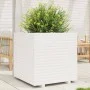 Jardinera de madera maciza de pino blanca 70x70x72 cm de vidaXL, Maceteros y jardineras - Ref: Foro24-3282620, Precio: 254,89...