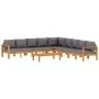 Set de sofás de jardín con cojines 6 pzas madera maciza acacia de vidaXL, Conjuntos de jardín - Ref: Foro24-3214867, Precio: ...