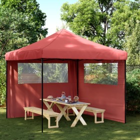 Tienda de fiesta plegable Pop-Up 2 paredes laterales burdeos de vidaXL, Carpas y cenadores - Ref: Foro24-4004924, Precio: 143...