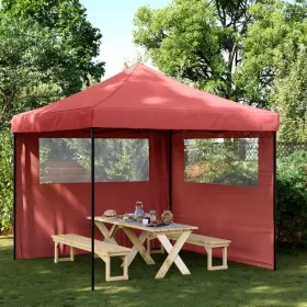 Tienda de fiesta plegable Pop-Up 2 paredes laterales burdeos de vidaXL, Carpas y cenadores - Ref: Foro24-4004924, Precio: 140...