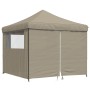 Tienda de fiesta plegable Pop-Up con 4 paredes laterales taupe de vidaXL, Carpas y cenadores - Ref: Foro24-4004930, Precio: 1...