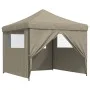 Tienda de fiesta plegable Pop-Up con 4 paredes laterales taupe de vidaXL, Carpas y cenadores - Ref: Foro24-4004930, Precio: 1...