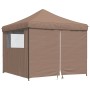 Tienda de fiesta plegable Pop-Up con 4 paredes laterales marrón de vidaXL, Carpas y cenadores - Ref: Foro24-4004932, Precio: ...
