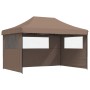 Tienda de fiesta plegable Pop-Up con 3 paredes laterales marrón de vidaXL, Carpas y cenadores - Ref: Foro24-4004972, Precio: ...