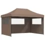 Tienda de fiesta plegable Pop-Up con 3 paredes laterales marrón de vidaXL, Carpas y cenadores - Ref: Foro24-4004972, Precio: ...