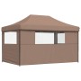 Tienda de fiesta plegable Pop-Up con 3 paredes laterales marrón de vidaXL, Carpas y cenadores - Ref: Foro24-4004972, Precio: ...
