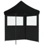 Tienda de fiesta plegable Pop-Up con 2 paredes laterales negra de vidaXL, Carpas y cenadores - Ref: Foro24-4004998, Precio: 1...