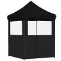 Tienda de fiesta plegable Pop-Up con 2 paredes laterales negra de vidaXL, Carpas y cenadores - Ref: Foro24-4004998, Precio: 1...
