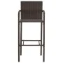 Mesa y taburetes de jardín 3 pzas madera acacia ratán PE marrón de vidaXL, Conjuntos de jardín - Ref: Foro24-3295272, Precio:...