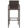 Mesa y taburetes de jardín 3 pzas madera acacia ratán PE marrón de vidaXL, Conjuntos de jardín - Ref: Foro24-3295272, Precio:...