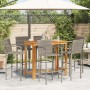 Mesa y taburetes de jardín 7 pzas madera acacia ratán PE gris de vidaXL, Conjuntos de jardín - Ref: Foro24-3295293, Precio: 5...