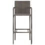 Mesa y taburetes de jardín 7 pzas madera acacia ratán PE gris de vidaXL, Conjuntos de jardín - Ref: Foro24-3295293, Precio: 5...
