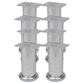 8x Patas de sofá redondas cromadas 120 mm de vidaXL, Soportes para sillas y sofás - Ref: Foro24-279098, Precio: 21,55 €, Desc...