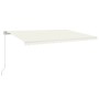 Toldo retráctil manual con luz LED crema 500x300 cm de vidaXL, Toldos - Ref: Foro24-3068942, Precio: 453,18 €, Descuento: %