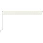 Toldo retráctil manual con luz LED crema 500x300 cm de vidaXL, Toldos - Ref: Foro24-3068942, Precio: 453,18 €, Descuento: %