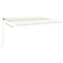 Toldo retráctil manual con luz LED crema 500x300 cm de vidaXL, Toldos - Ref: Foro24-3068942, Precio: 453,18 €, Descuento: %
