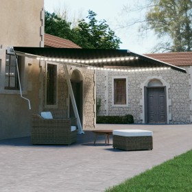 Toldo retráctil manual con luz LED gris antracita 500x300 cm de vidaXL, Toldos - Ref: Foro24-3069584, Precio: 559,06 €, Descu...